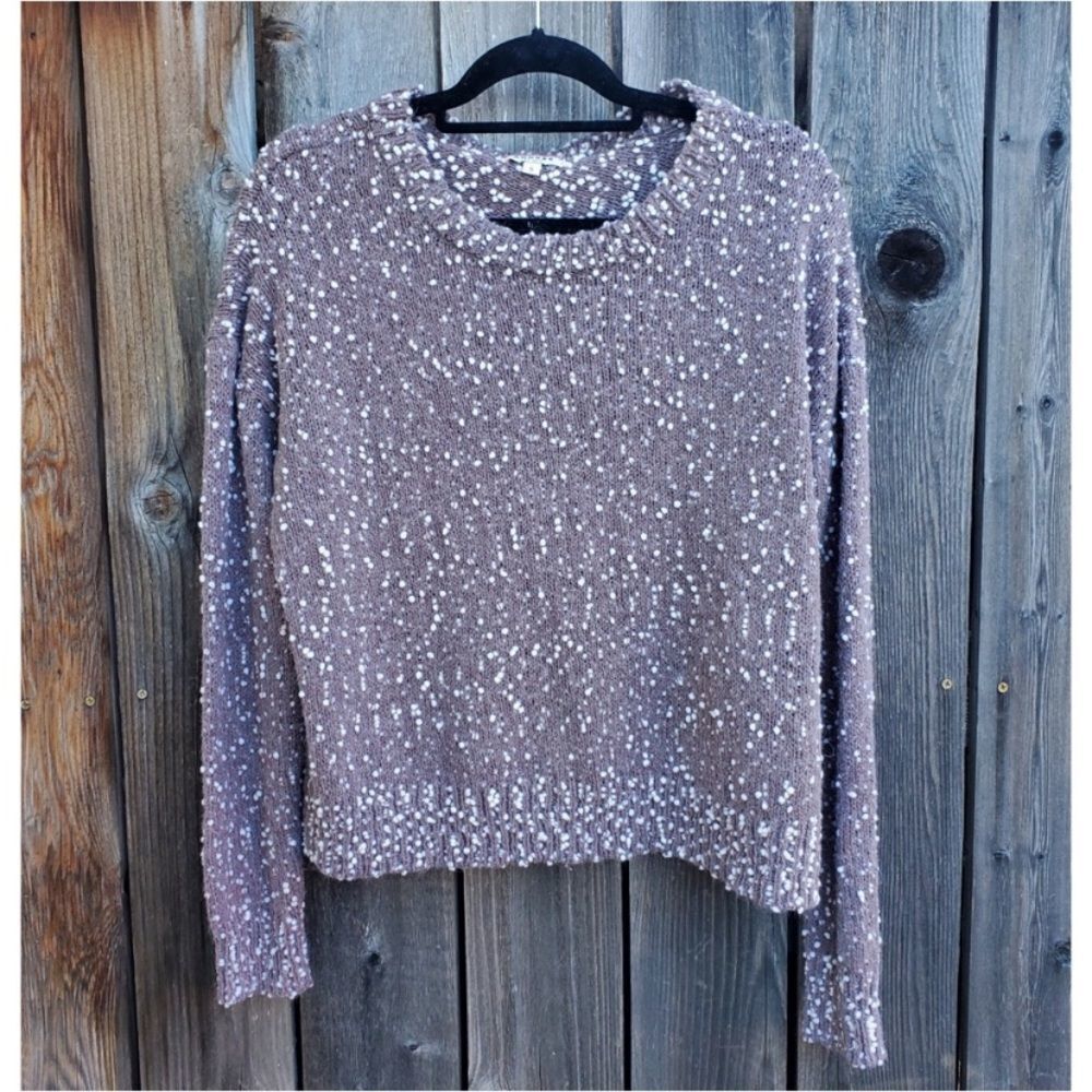 Andree by unit grey white speckled popcorn sweater M